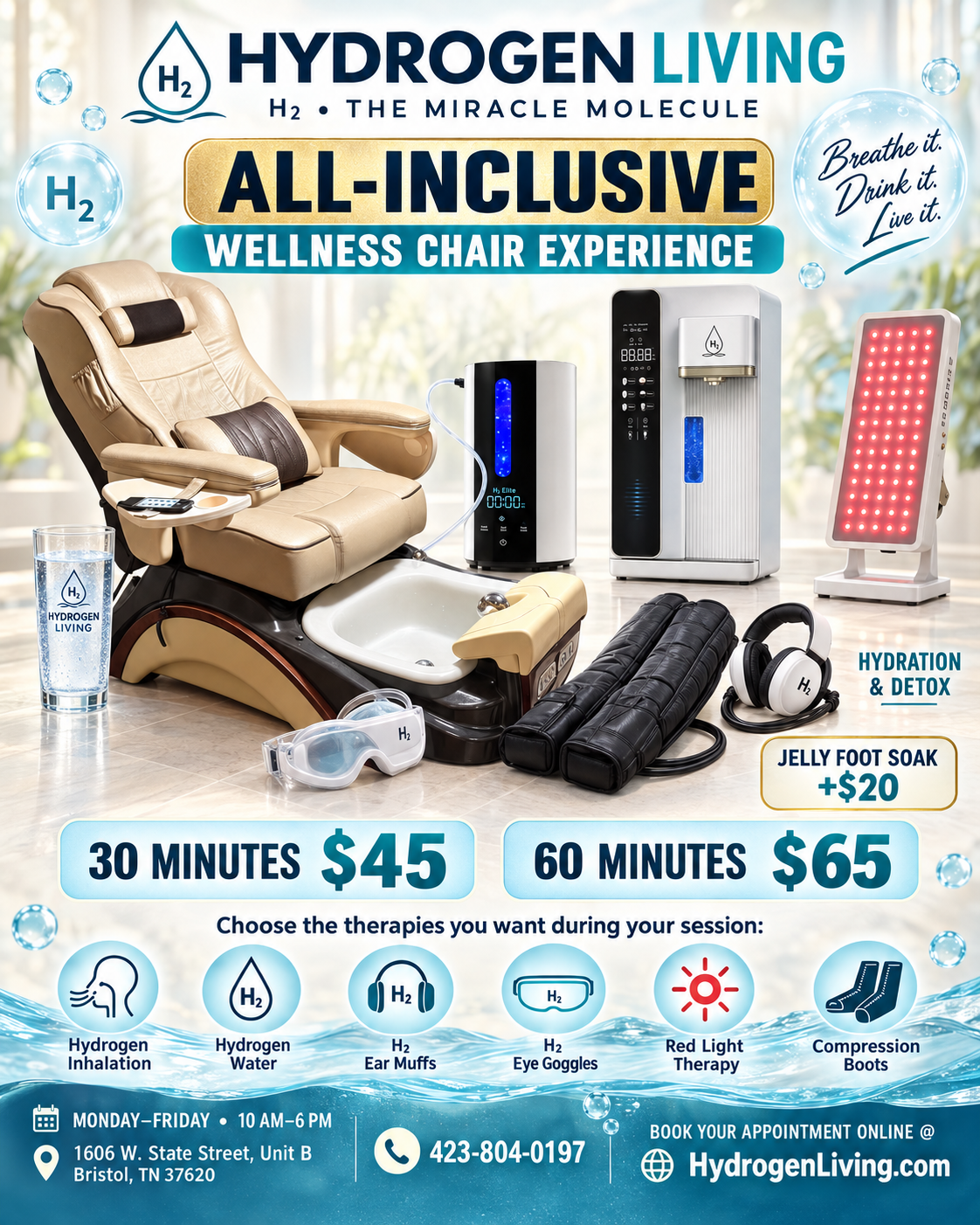 Hydrogen Living All-Inclusive Wellness Chair Experience