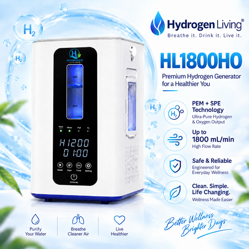 HL1800HO machine with Hydrogen Living logo and H1200 display